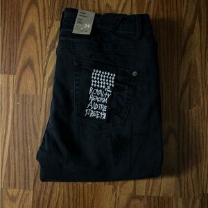 Ksubi Black Skinny Jeans with Graphic Back Pocket